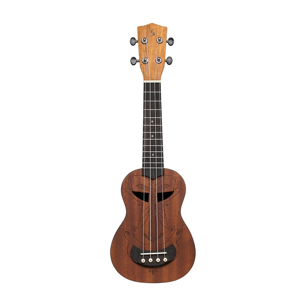 Stagg Music Tiki Series Soprano Ukulele, Sapele Top, AH Finish, Black Nylon Gigbag 3 Stagg Music Tiki Series Soprano Ukulele, Sapele Top, AH Finish, Black Nylon Gigbag