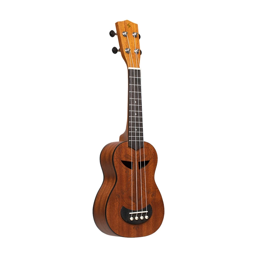 Stagg Music Tiki Series Soprano Ukulele, Sapele Top, AH Finish, Black Nylon Gigbag 5 Stagg Music Tiki Series Soprano Ukulele, Sapele Top, AH Finish, Black Nylon Gigbag - Image 3