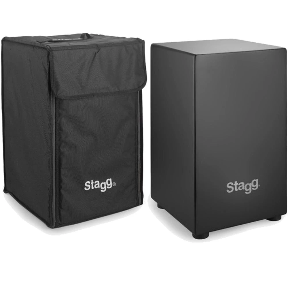 Stagg CAJ-40M BK Black Medium Cajon With Black Nylon Carryon Bag 3 Stagg CAJ-40M BK Black Medium Cajon With Black Nylon Carryon Bag