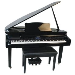 Suzuki MDG-330 Mini Grand Digital Piano W/ Bench, Black Hi Gloss