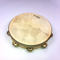 Tycoon Percussion TBWH-SBB Single Row Headed Wooden Tambourine With Bright Brass Jingles