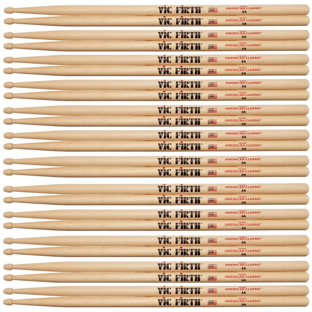 Vic Firth American Classic 5A Wood Tip Drumsticks Drum Sticks 12-Pairs Brick 3 Vic Firth American Classic 5A Wood Tip Drumsticks Drum Sticks 12-Pairs Brick