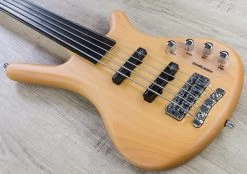 Warwick RockBass Corvette Basic 5-String Bass, Fretless, Natural Satin -Musical Instrument Store warw rb corv5 nats 1