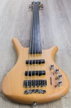 Warwick RockBass Corvette Basic 5-String Bass, Fretless, Natural Satin -Musical Instrument Store warw rb corv5 nats 4