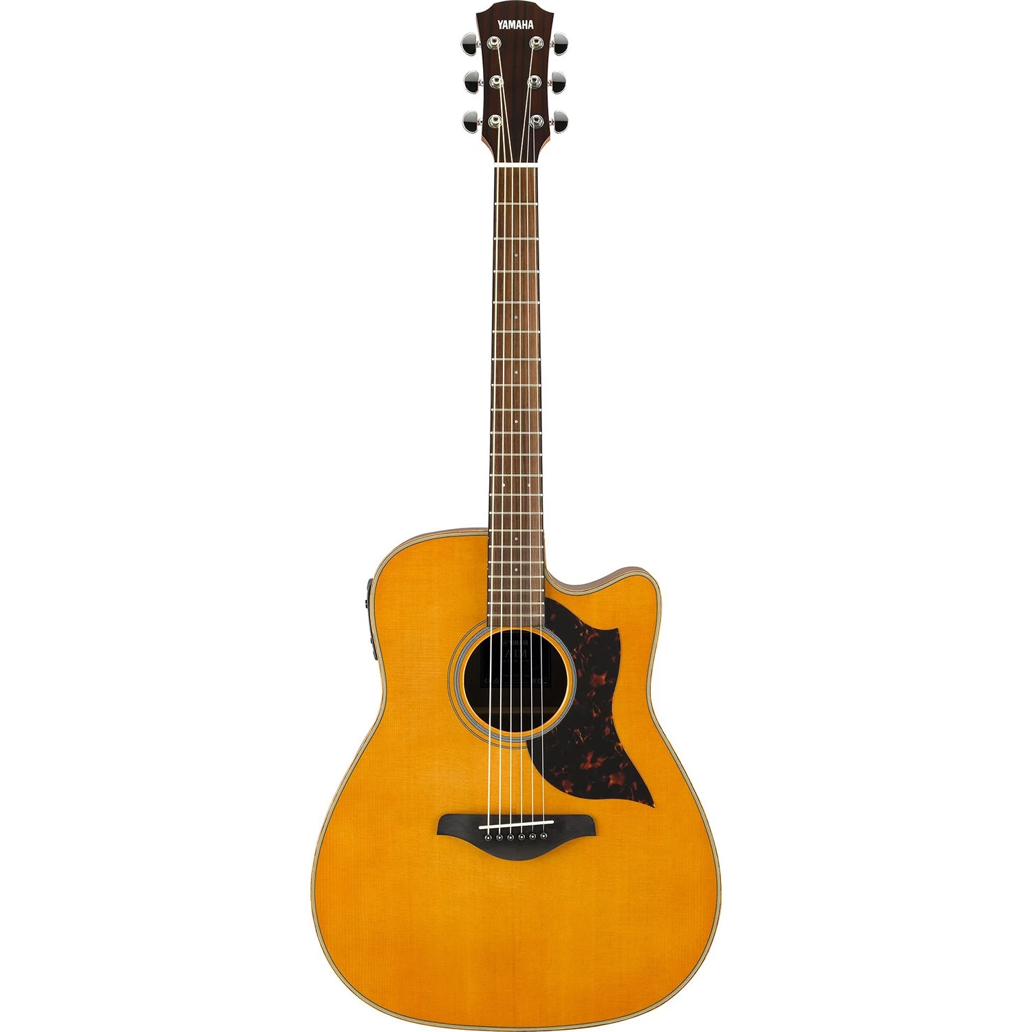 Yamaha A1M Acoustic Electric Dreadnought Cutaway Guitar, Vintage Natural 3 Yamaha A1M Acoustic Electric Dreadnought Cutaway Guitar, Vintage Natural