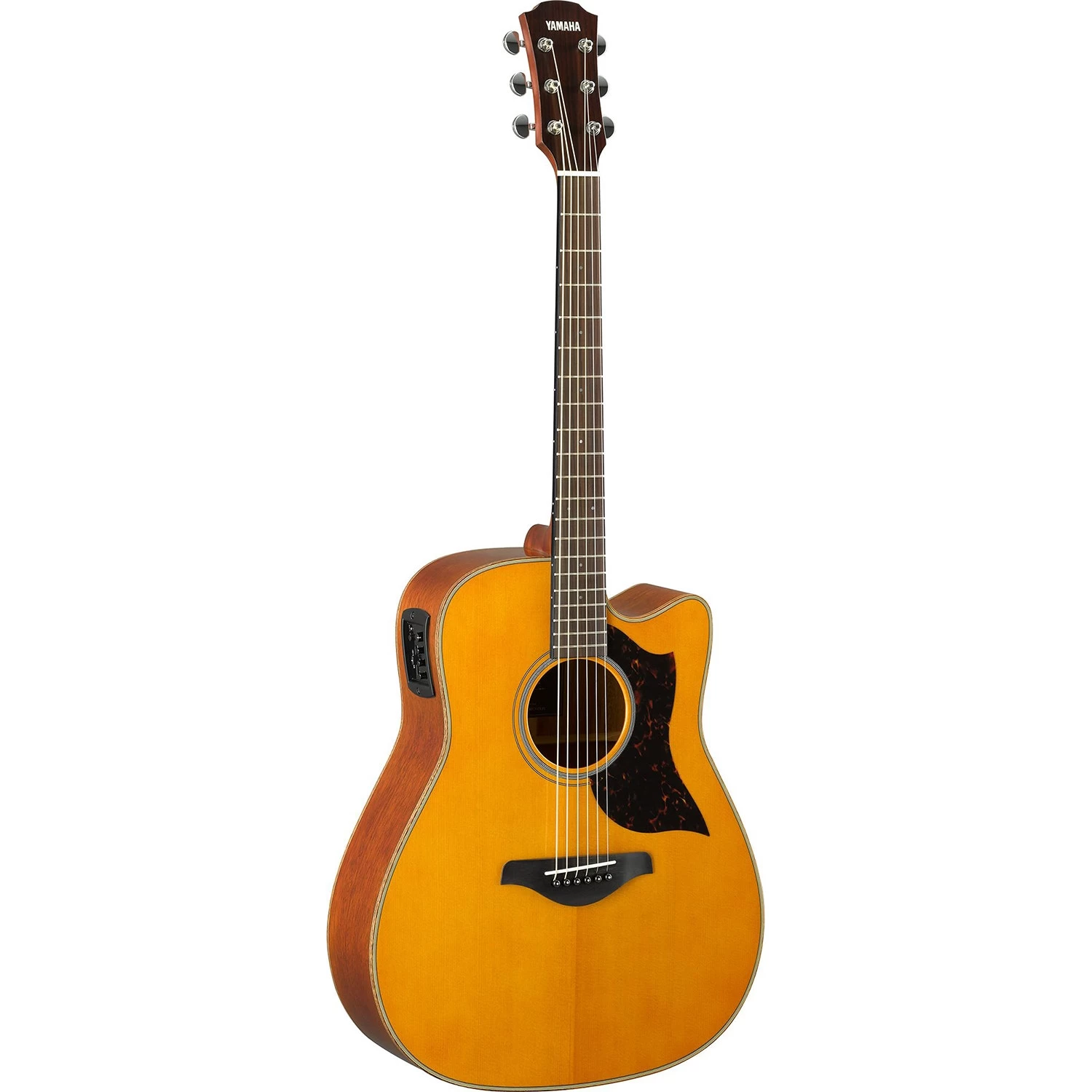 Yamaha A1M Acoustic Electric Dreadnought Cutaway Guitar, Vintage Natural 4 Yamaha A1M Acoustic Electric Dreadnought Cutaway Guitar, Vintage Natural - Image 2